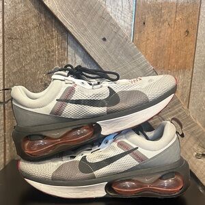 Nike Air Max Sneakers in White and Gray with Red Accents